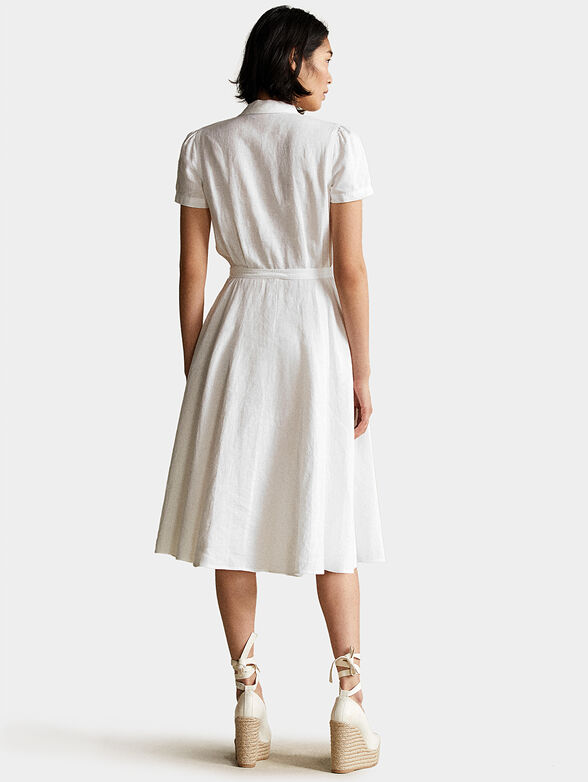 Linen dress with short sleeve - 4