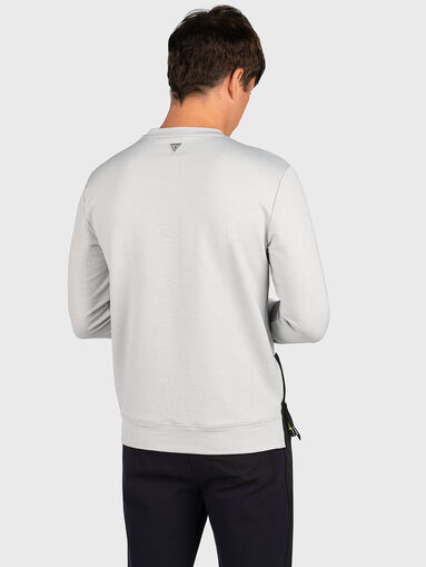 Sweatshirt with accent zip and silver logo print - 3