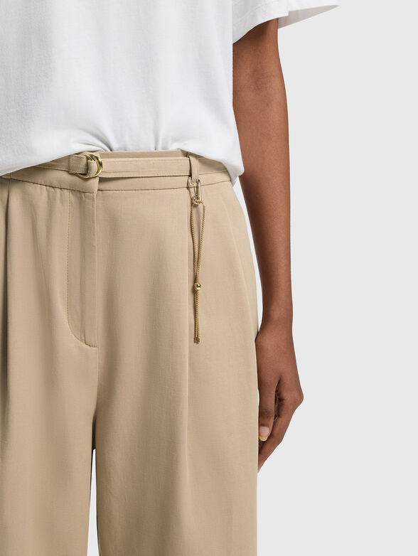 HENESA cotton trousers with gold detail - 3