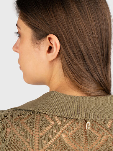 Cotton blouse with sheer effect - 5