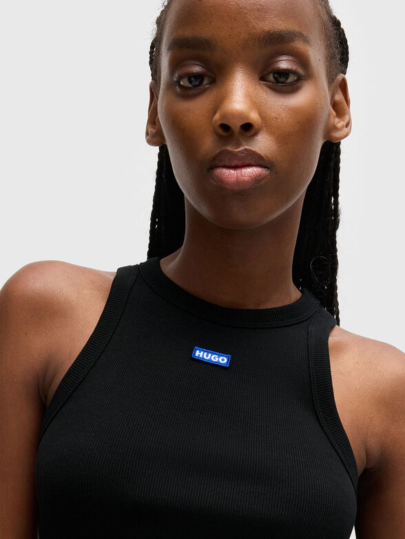 Black elastic rips tank top - 4