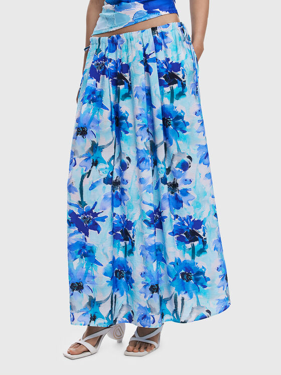 Maxi skirt with pockets and elastic waist - 1