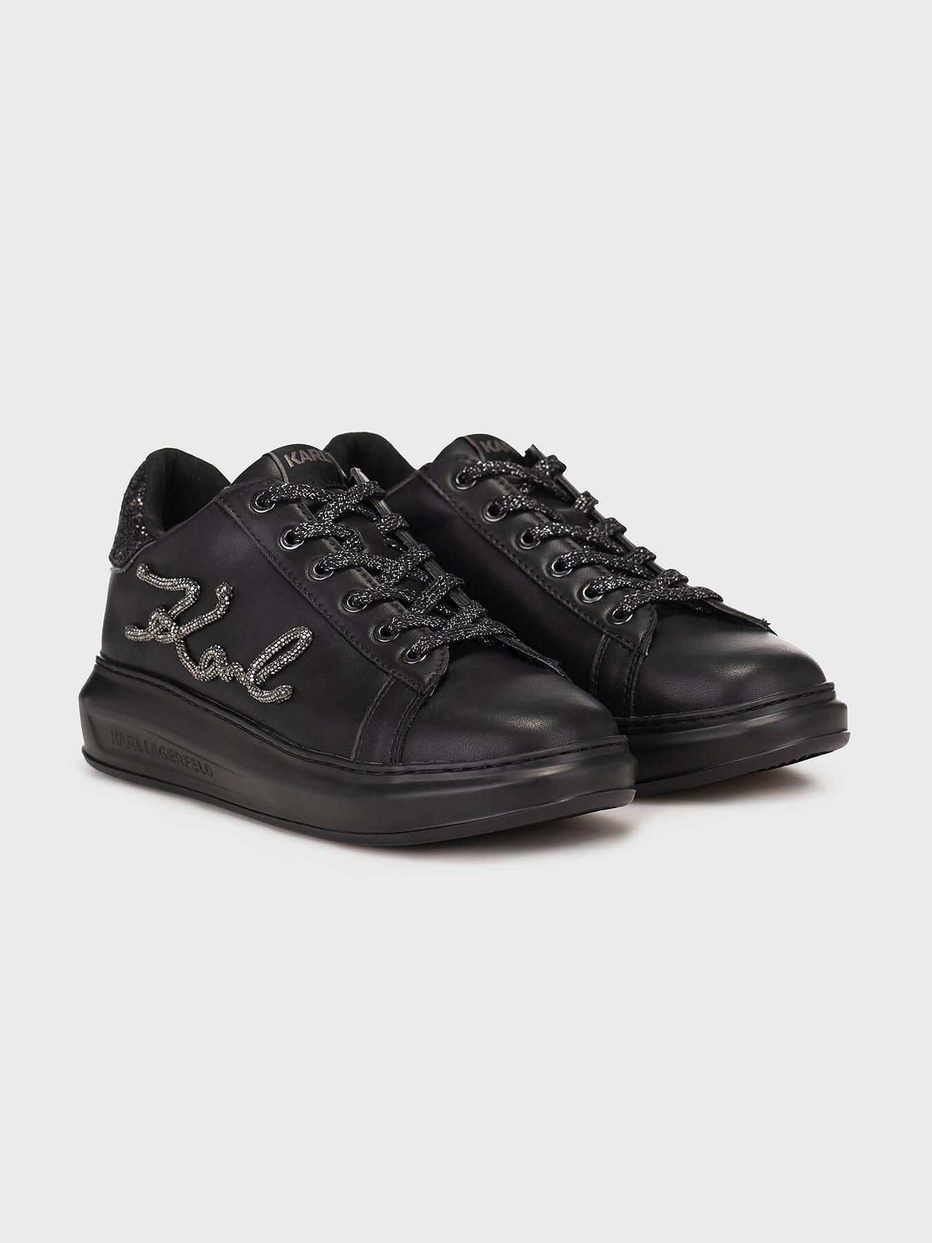 KAPRI leather sneakers with accent logo brand Karl Lagerfeld