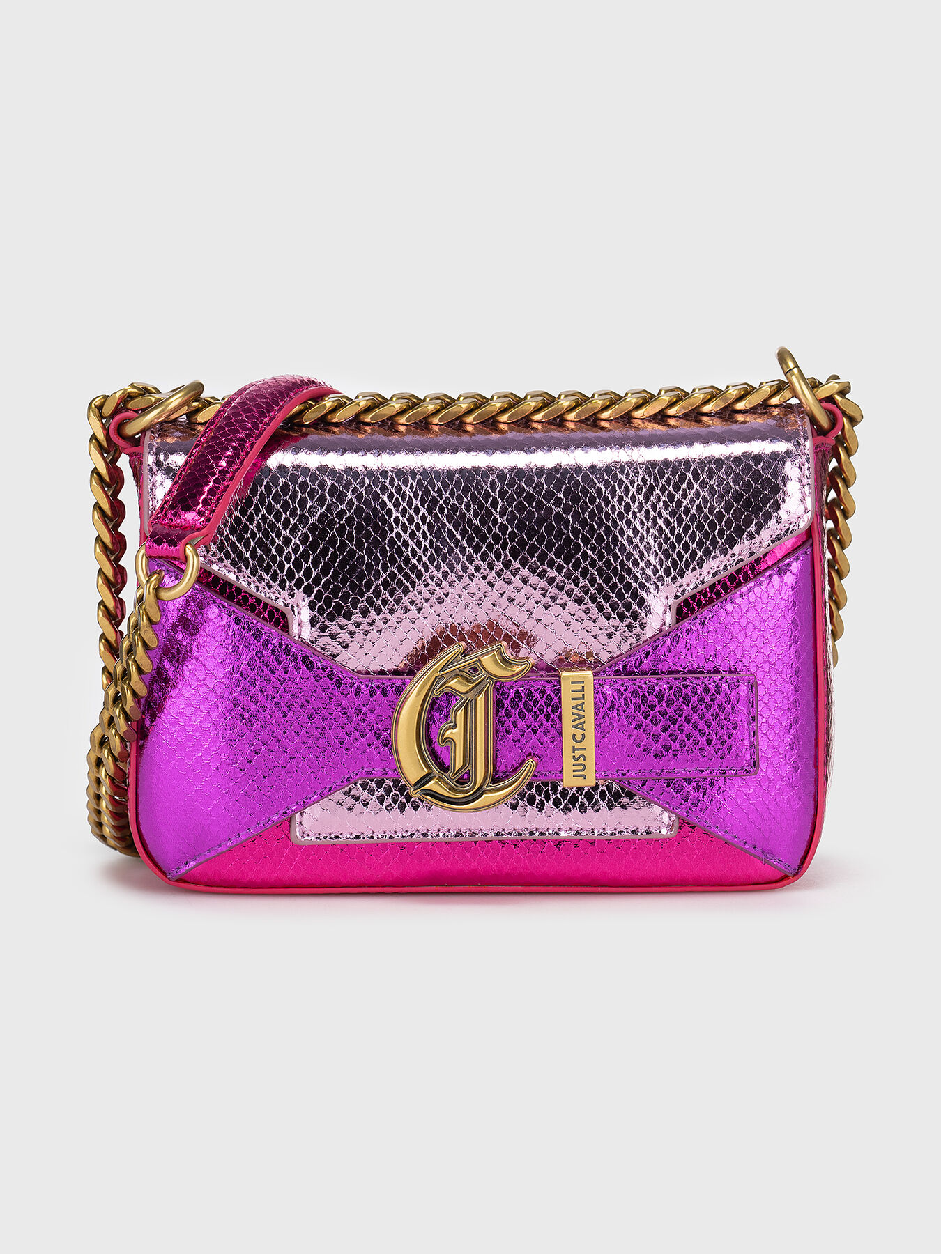 Crossbody bag with snake texture brand Just Cavalli Globalbrandsstore en