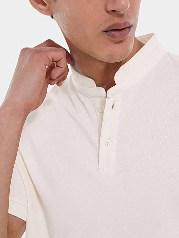 Black polo shirt with officer collar - 4