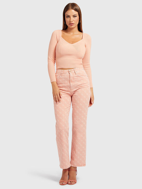 SWEETHEART SONNET pink ribbed sweater - 2