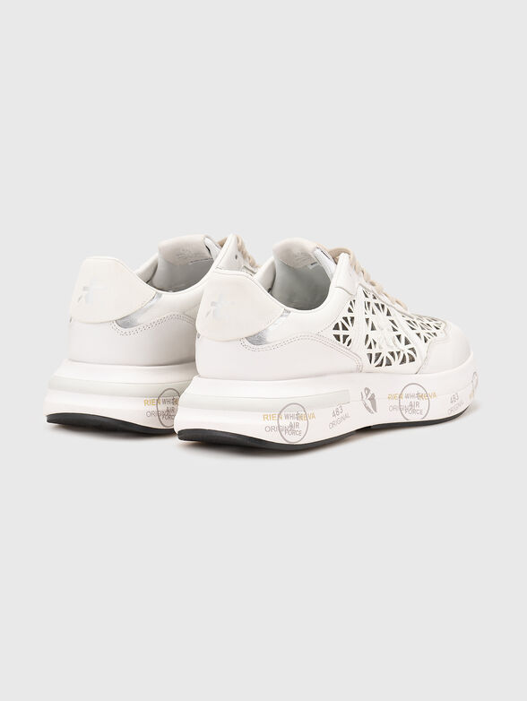 CASSIE leather sneakers with perforated details - 3