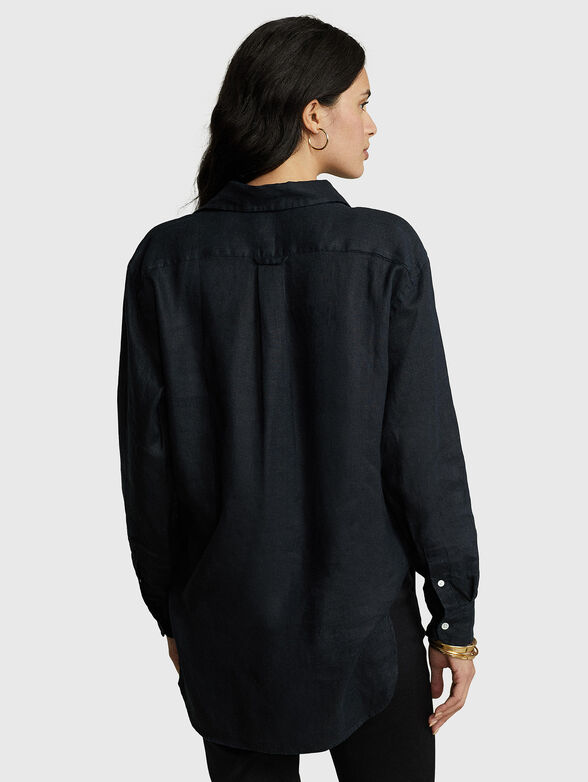 Black linen shirt - 3