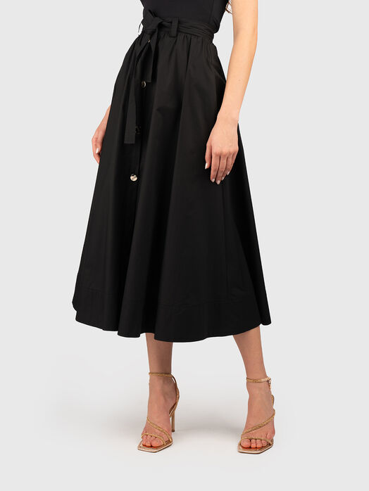 Cotton midi skirt with buttons