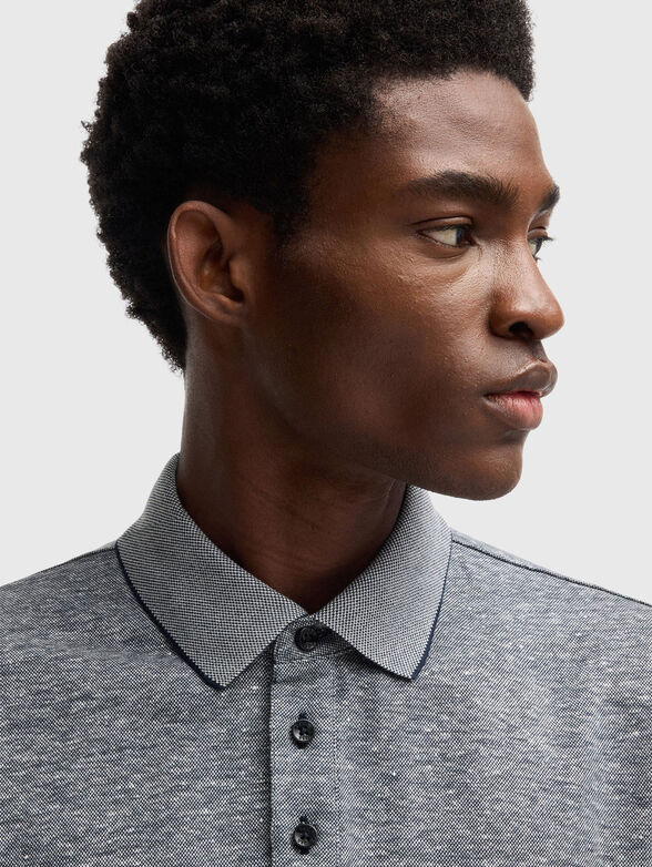 Cotton polo shirt with short sleeves and buttons - 4