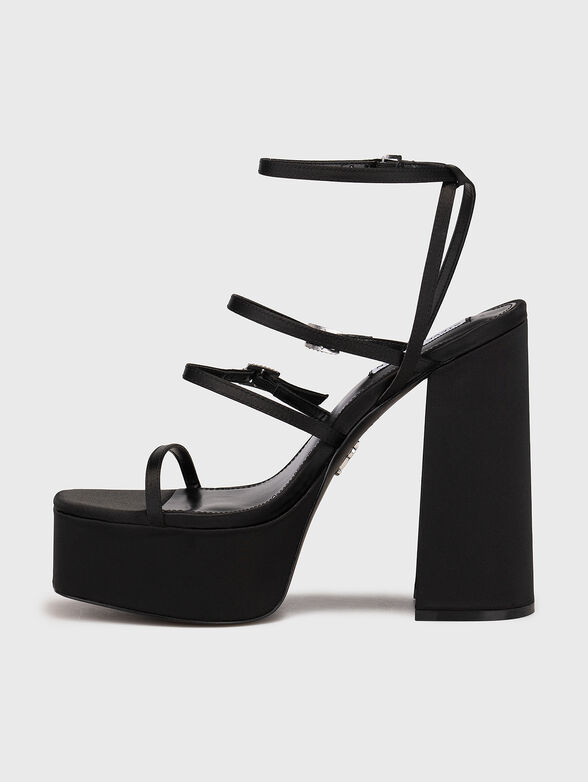ELEVATOR black sandals with thick heels - 4