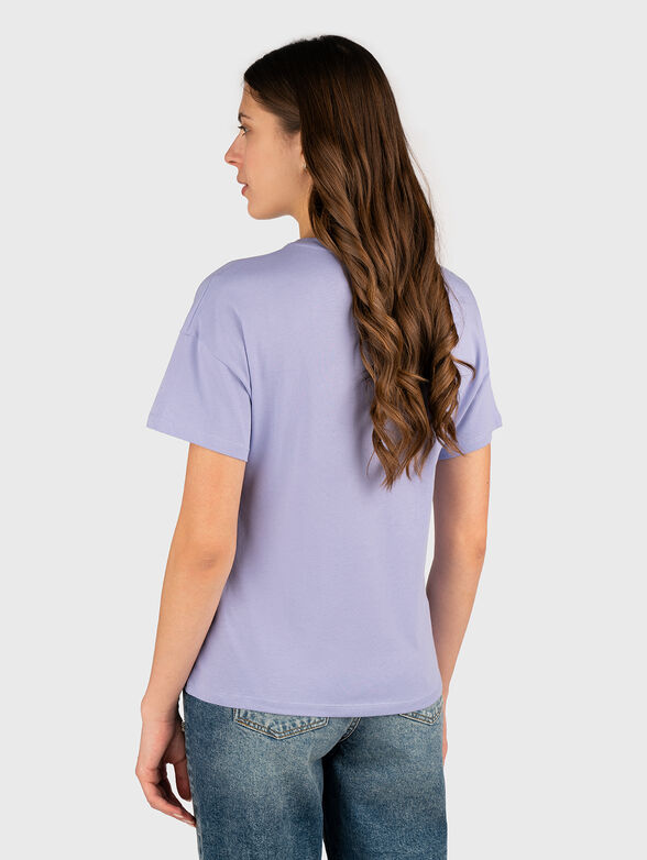 Cotton T-shirt with logo rhinestones - 3