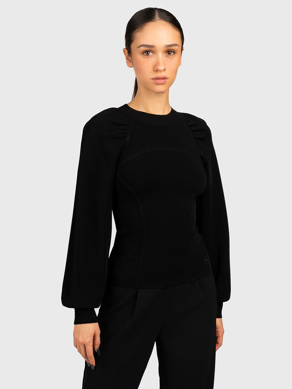 Black viscose blend sweater  - 1
