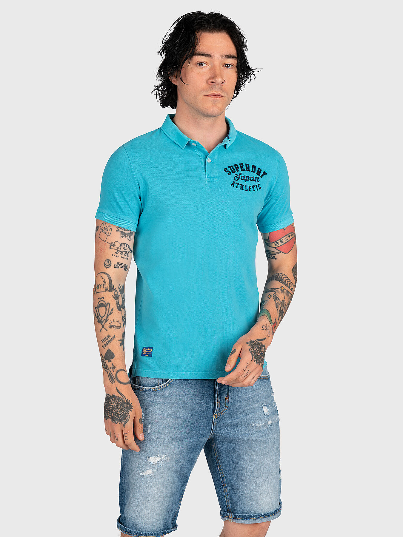 Black superdry polo shirt 2025