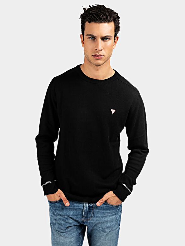 Black sweater with triangle logo - 1