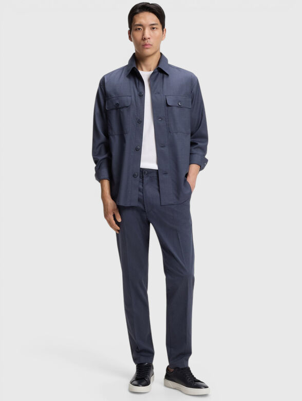 Dark blue wool shirt - 2