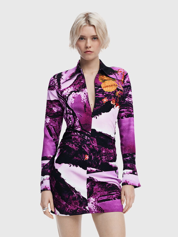 Dress with a zipper at the neckline - 1