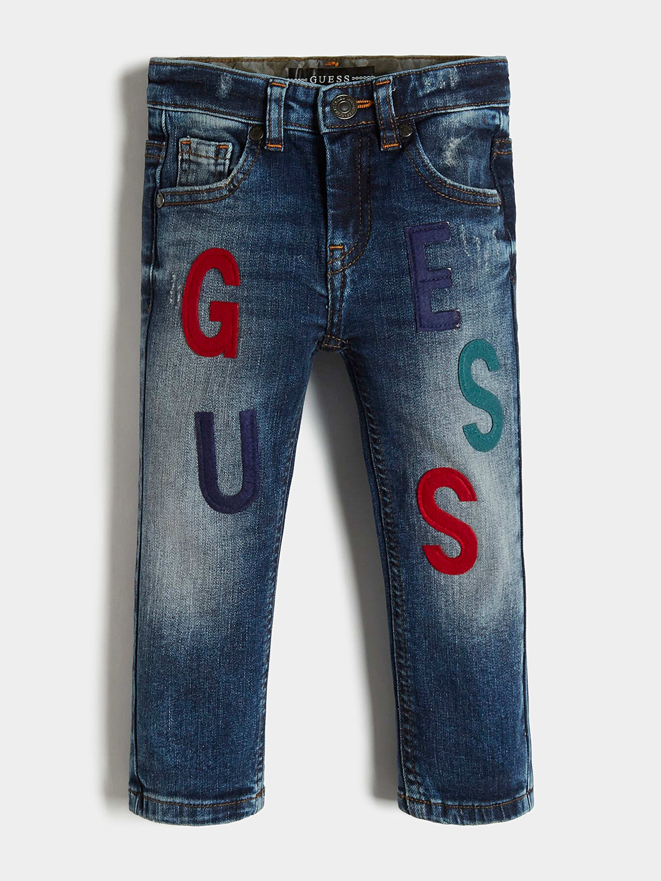 Jeans with applications brand GUESS Globalbrandsstore en