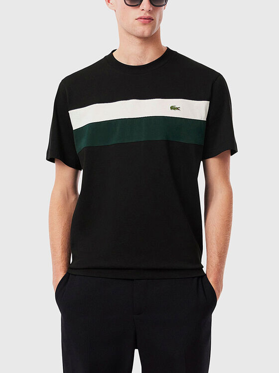 Cotton T-shirt with color-block effect - 1