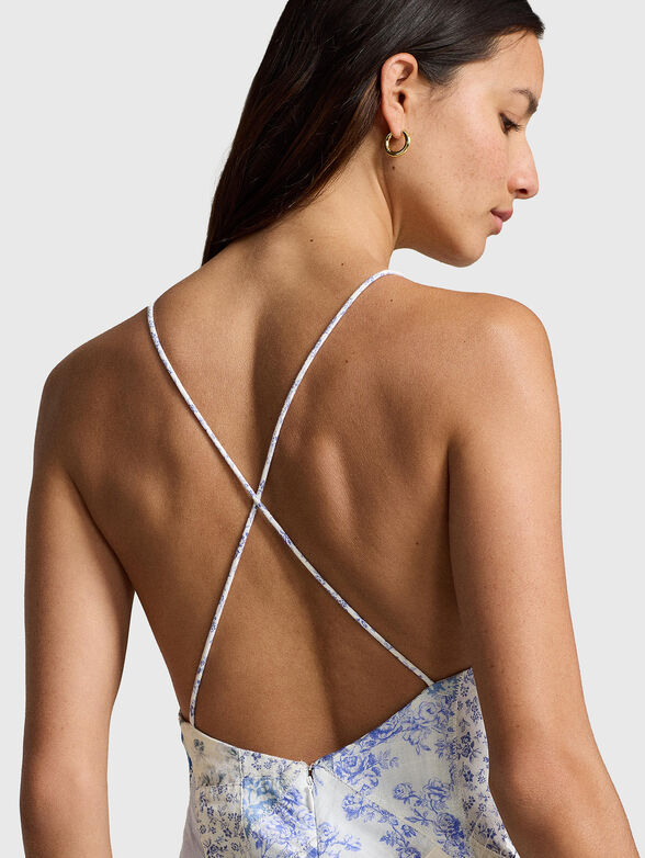 Patchwork V-neck dress - 3