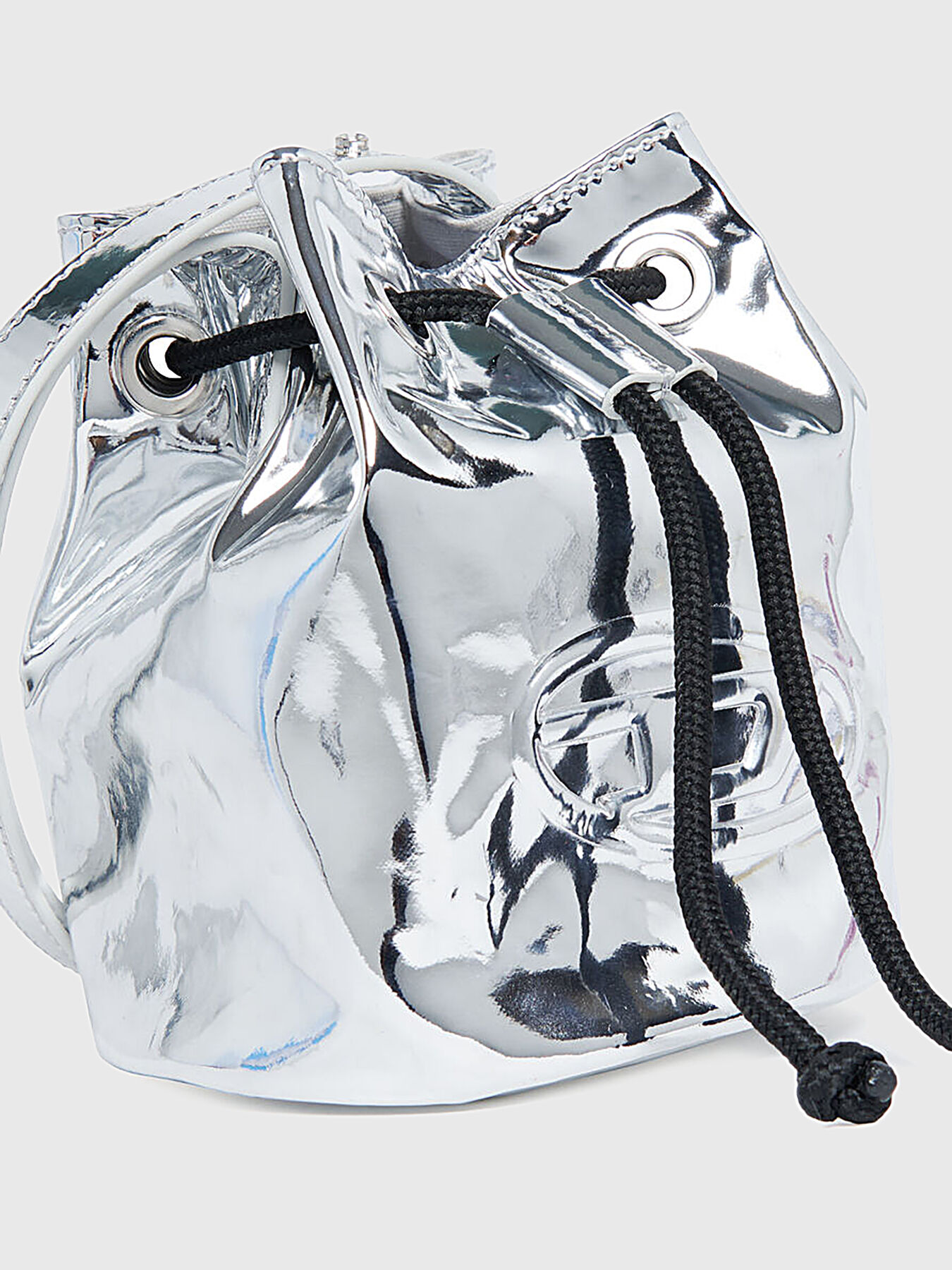WELLTYX bag in silver with embossed logo brand DIESEL