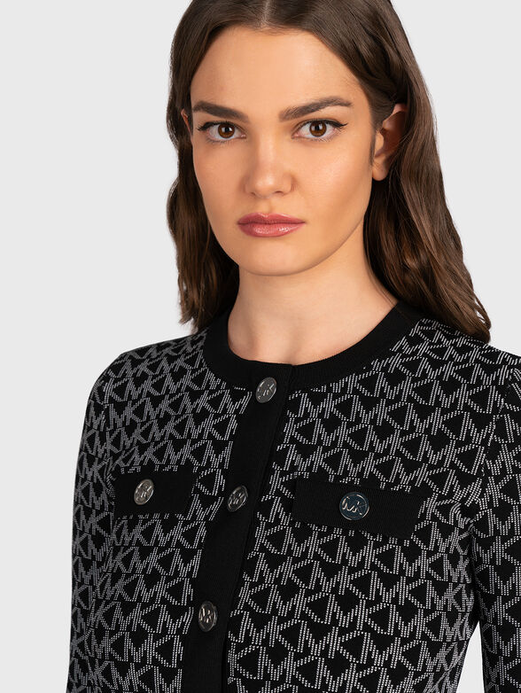 Black cardigan with logo motifs - 4