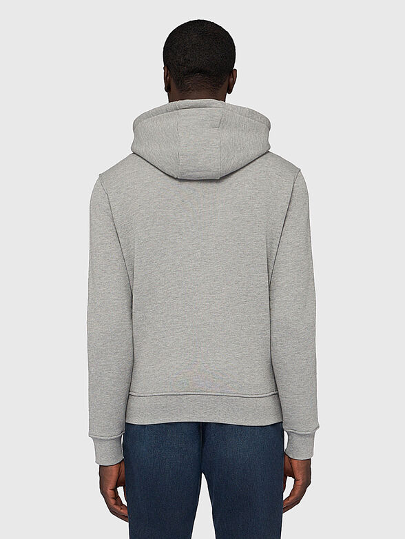 Cotton sweatshirt with hood and zip - 3