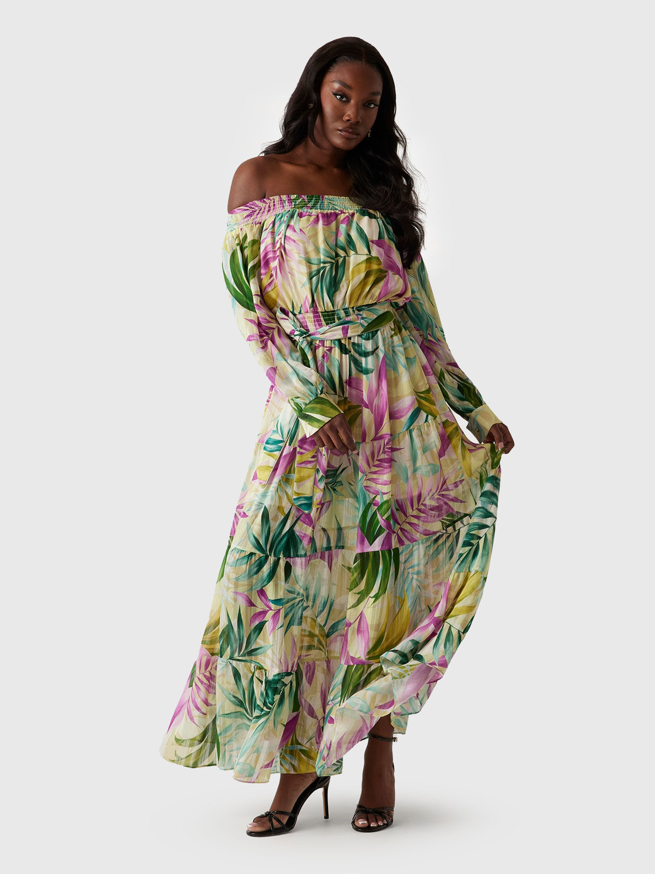 JOSEE off shoulder maxi dress brand GUESS — Globalbrandsstore.com/en