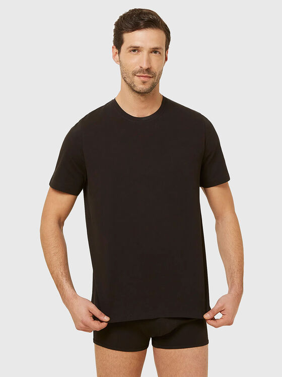 Памучна тениска SUPIMA LUXURY в черен цвят - 1