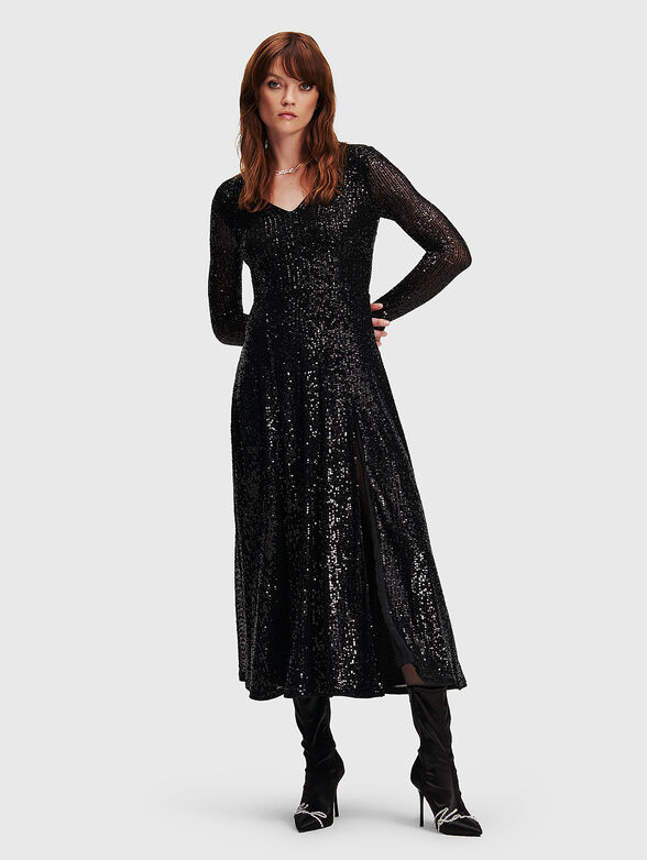 Maxi dress with appliqud sequins brand Karl Lagerfeld   Globalbrandsstore.com/en