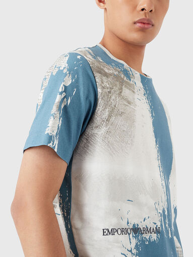 T-shirt with contrasting pattern in green - 5