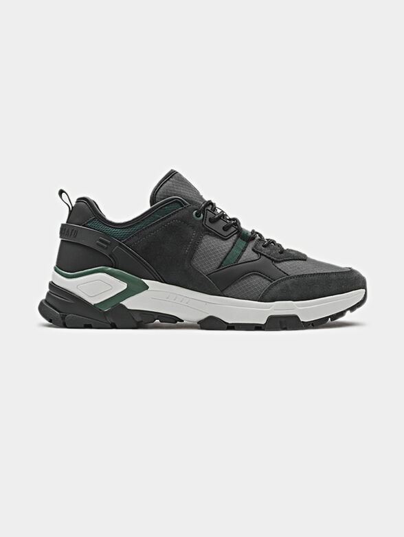 Black running sneakers with red accents - 1