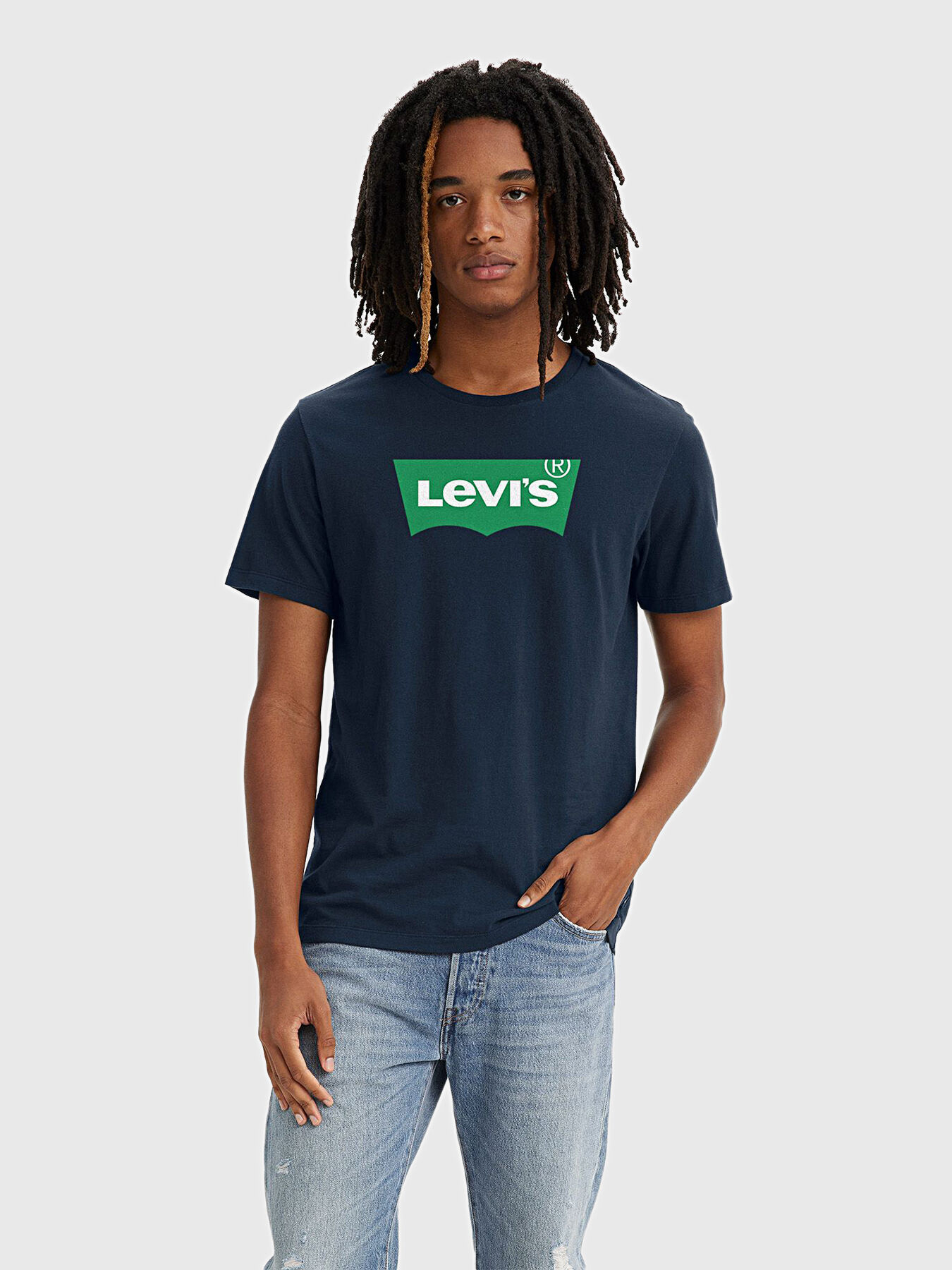 Levis t shirt blue logo deals
