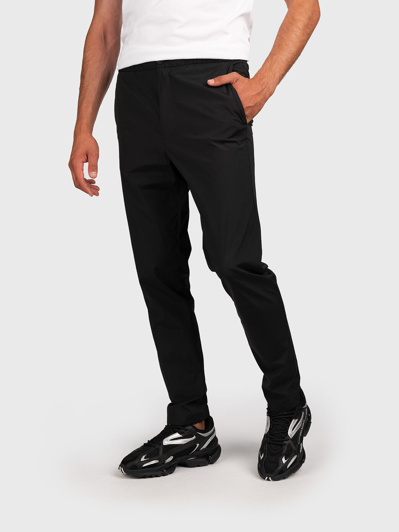 Black pants with elastic waist brand MICHAEL KORS Globalbrandsstore en