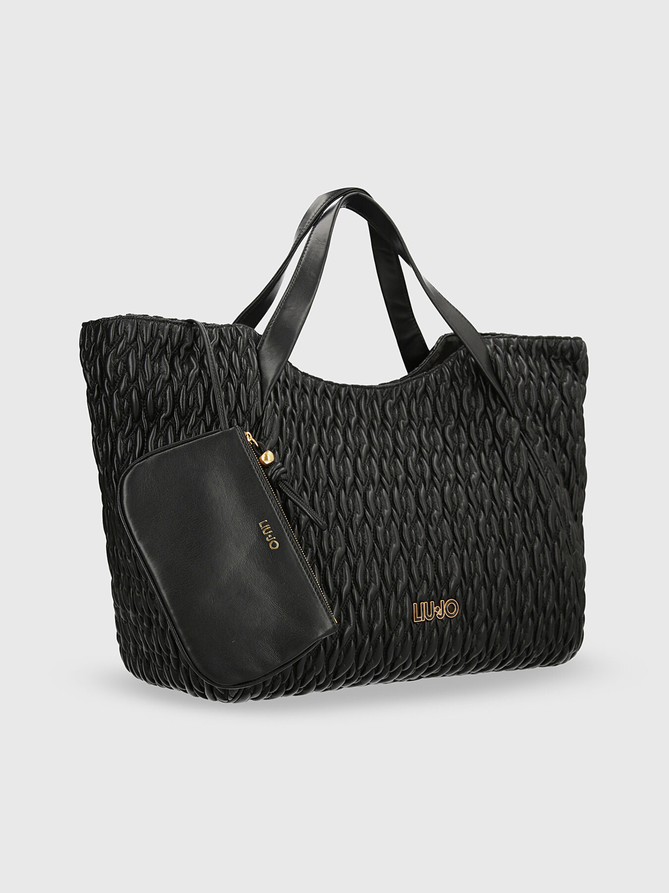 Shopper bag with gold logo brand LIU JO — Globalbrandsstore