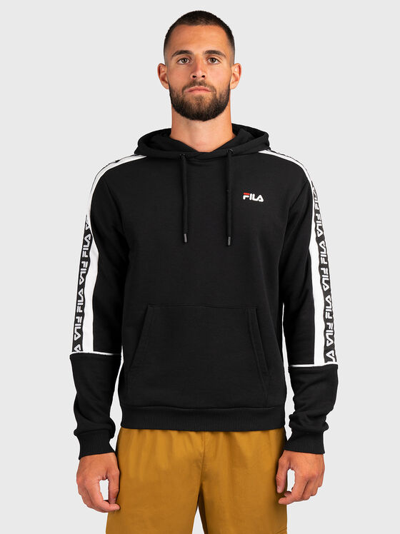 TEFO black sweatshirt with logo branding  - 1