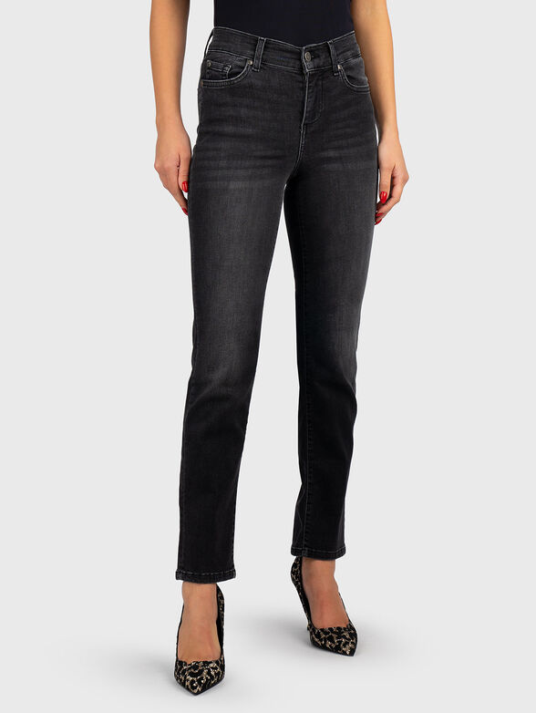 Black jeans with washed effect  - 1