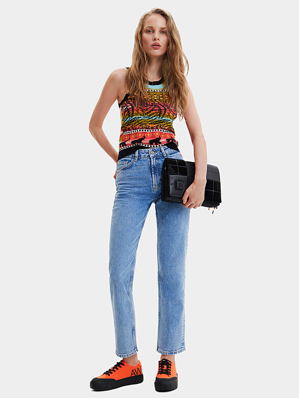 Blue straight jeans - 4