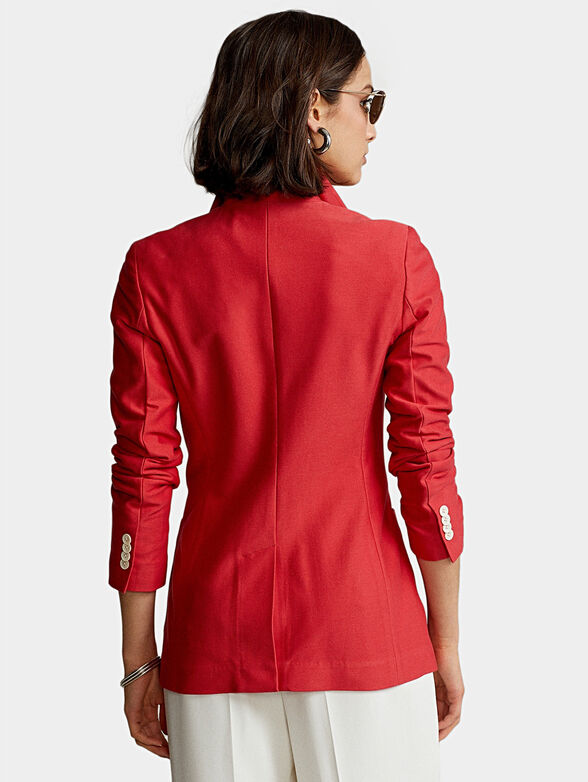 Red blazer with logo emblem - 3
