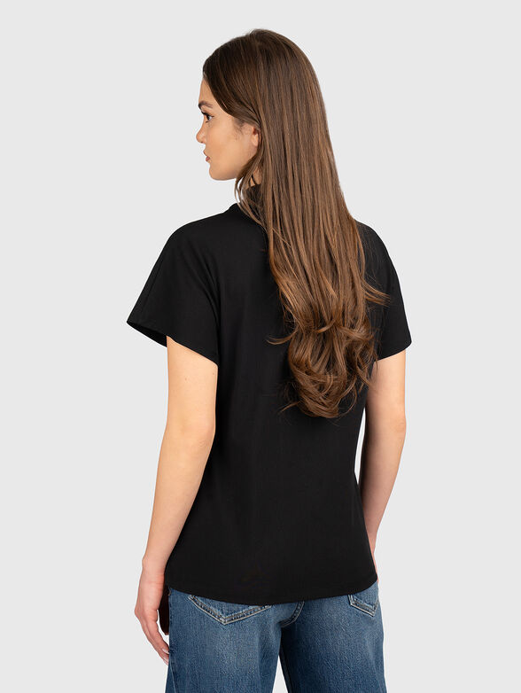 Cotton T-shirt with floral accent - 3