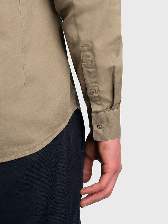 ALICANTE beige shirt in linen blend - 5