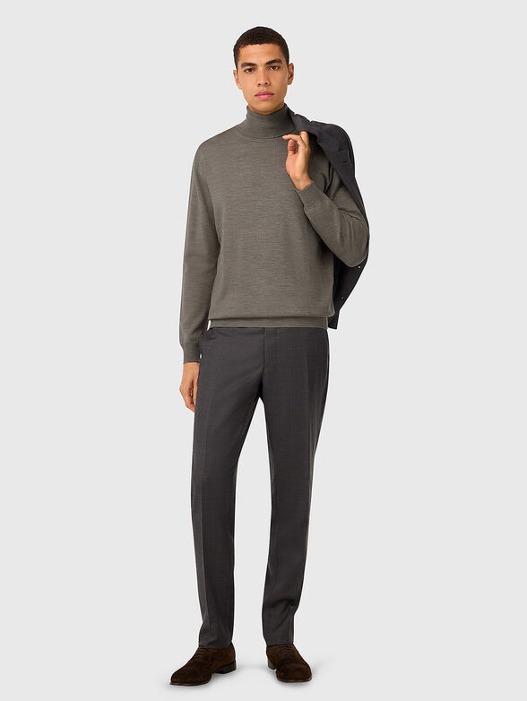 Wool sweater with polo collar  - 2