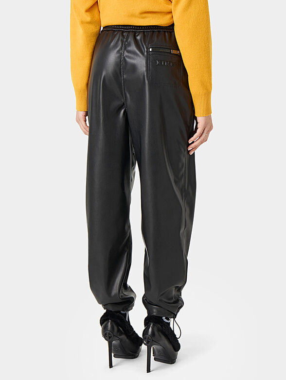 Eco-leather drawstring trousers - 2