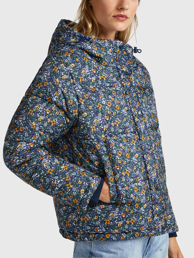 MORGAN down jacket with floral print  - 4