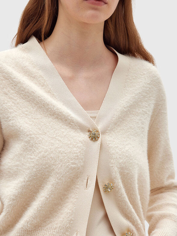 Cardigan with knitted top - 4