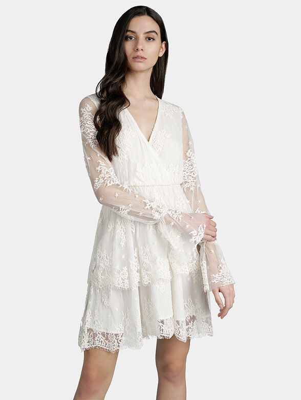 Short lace dress in ecru color brand LIU JO  Globalbrandsstore.com/en
