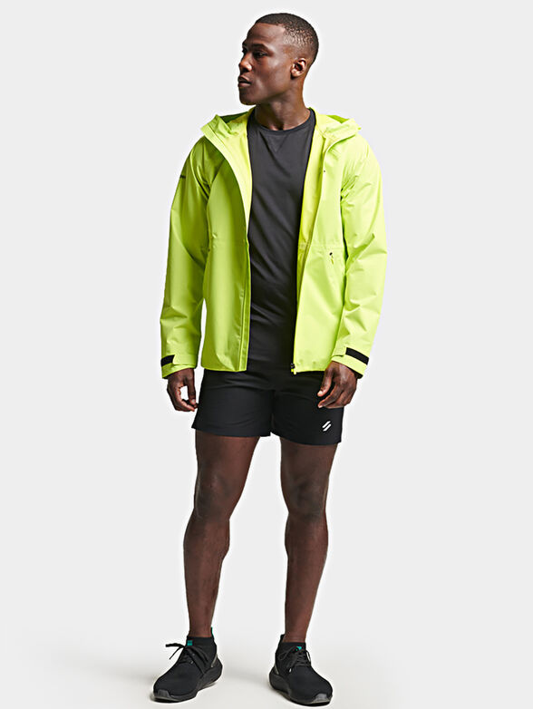 Black waterproof jacket with zip and hood - 2