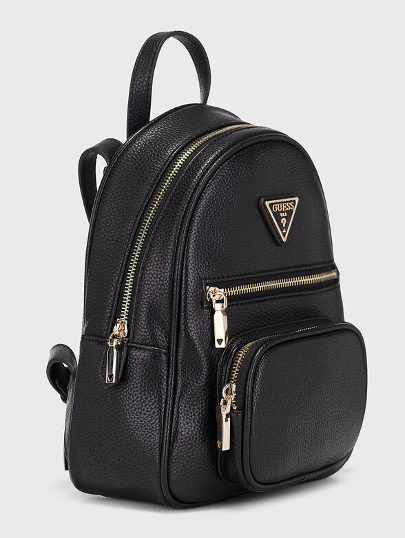Black backpack with logo patch - 3