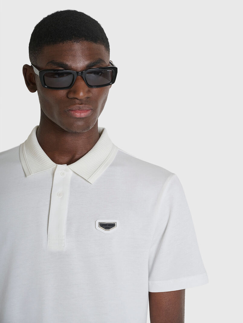 Cotton polo shirt in black - 3