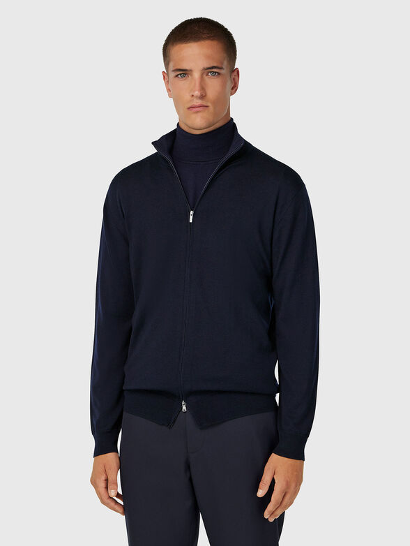 Wool cardigan with double zip - 1